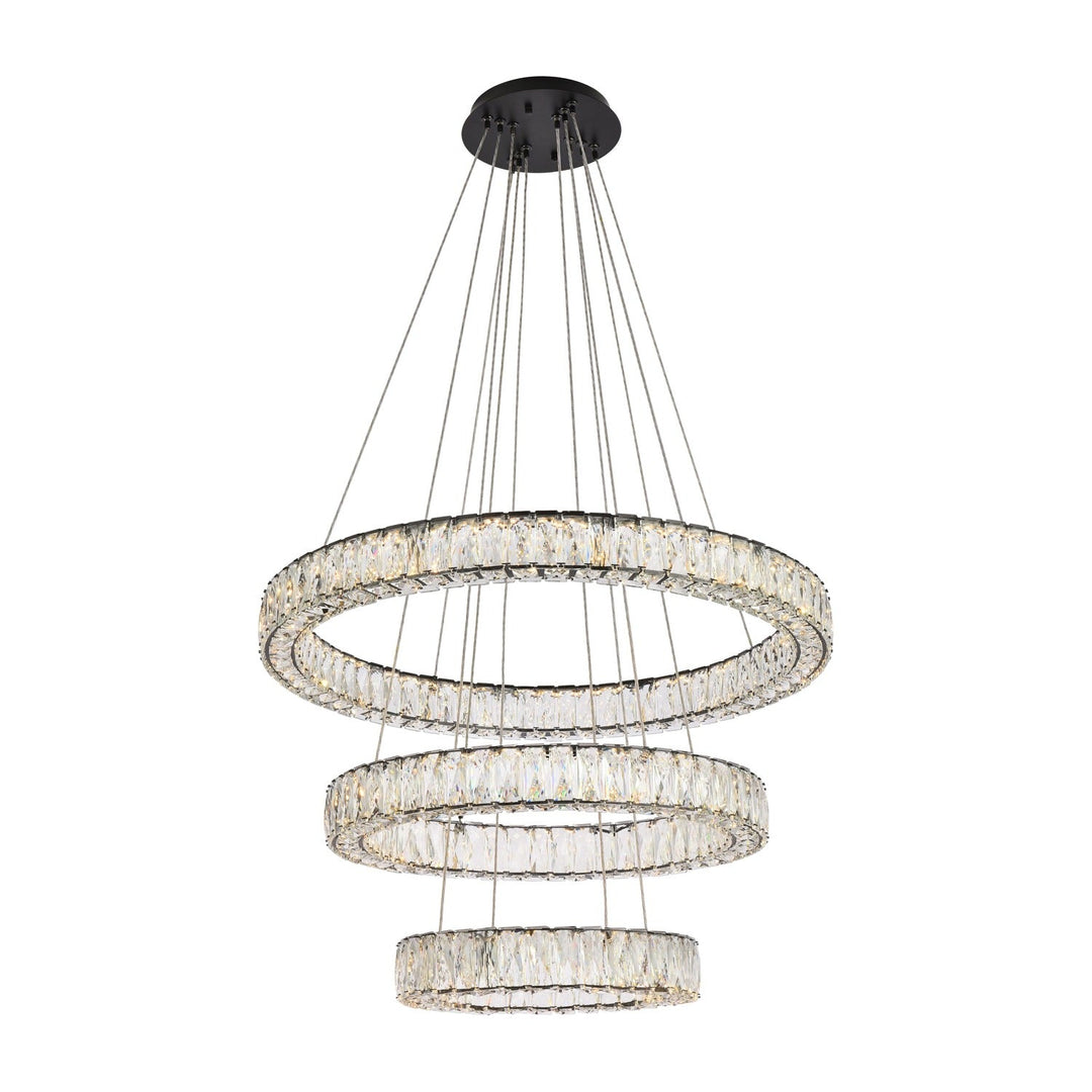 Monroe Crystal Chandelier (3503) in Black by Elegant