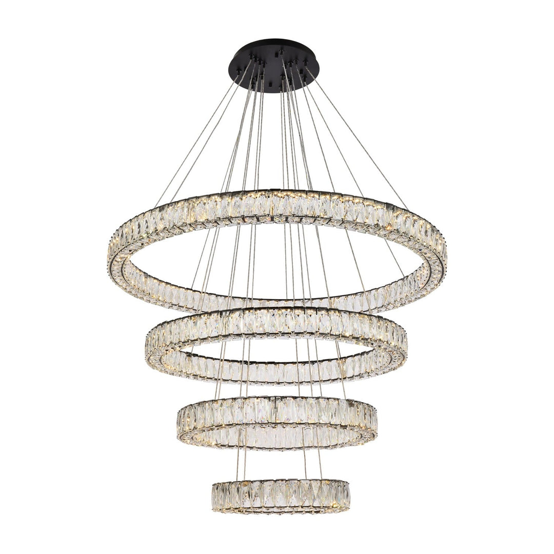 Monroe Crystal Chandelier (3503) in Black by Elegant