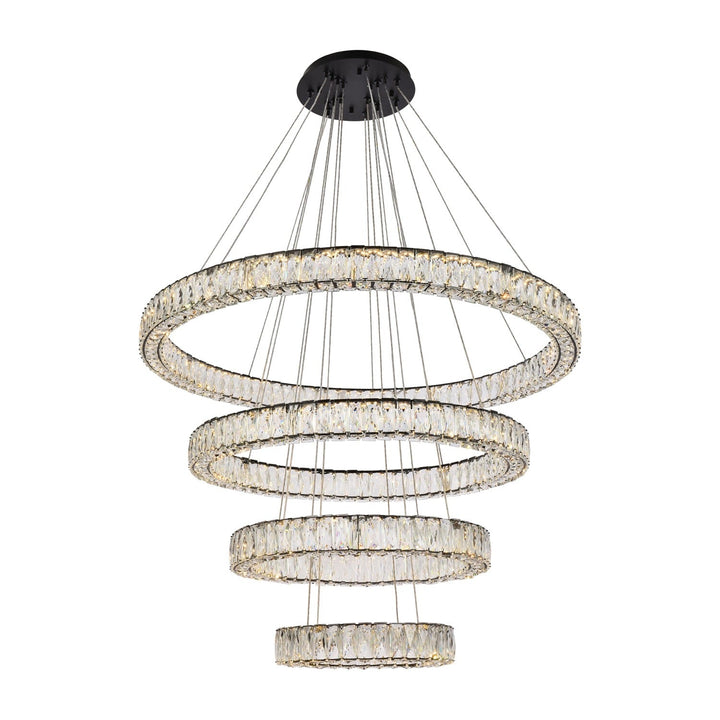 Monroe Crystal Chandelier (3503) in Black by Elegant