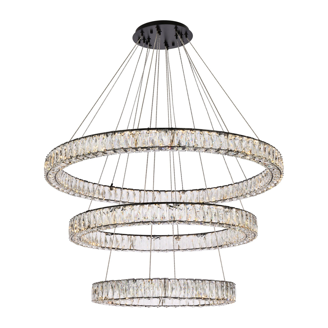 Monroe Crystal Chandelier (3503) in Black by Elegant