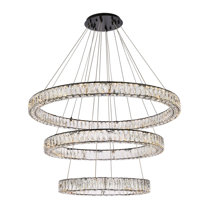 Monroe Crystal Chandelier (3503) in Black by Elegant