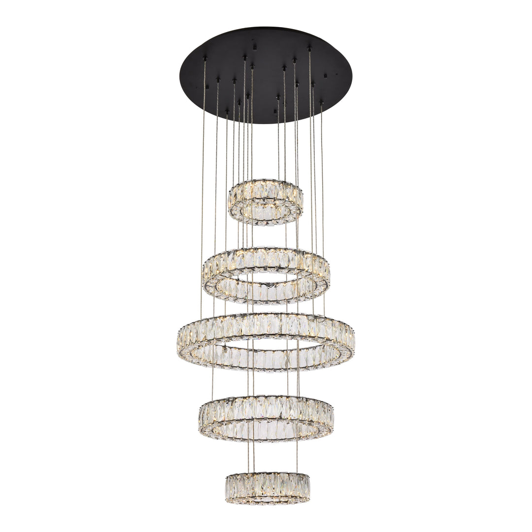 Monroe Crystal Chandelier (3503) in Black by Elegant