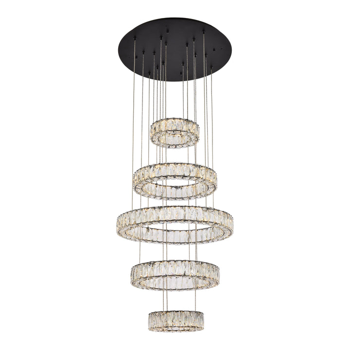 Monroe Crystal Chandelier (3503) in Black by Elegant