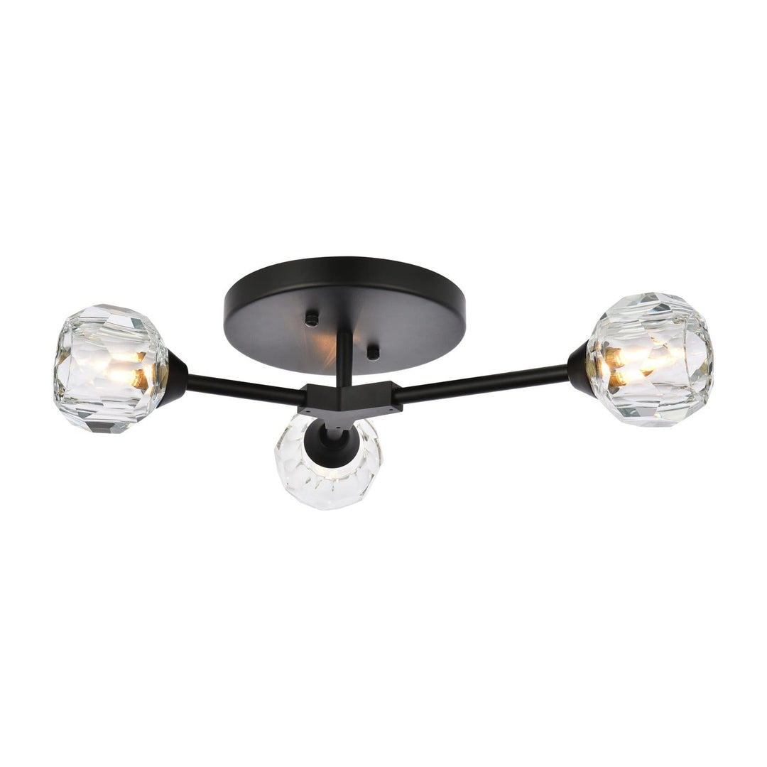 Zayne Flush Mount in Black by Elegant