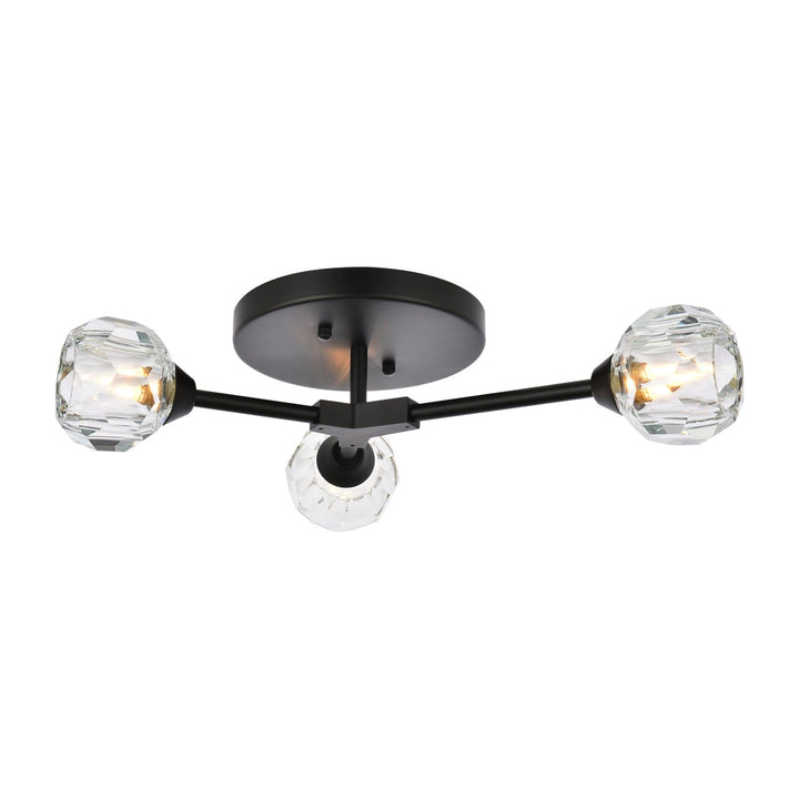 Zayne Flush Mount in Black by Elegant