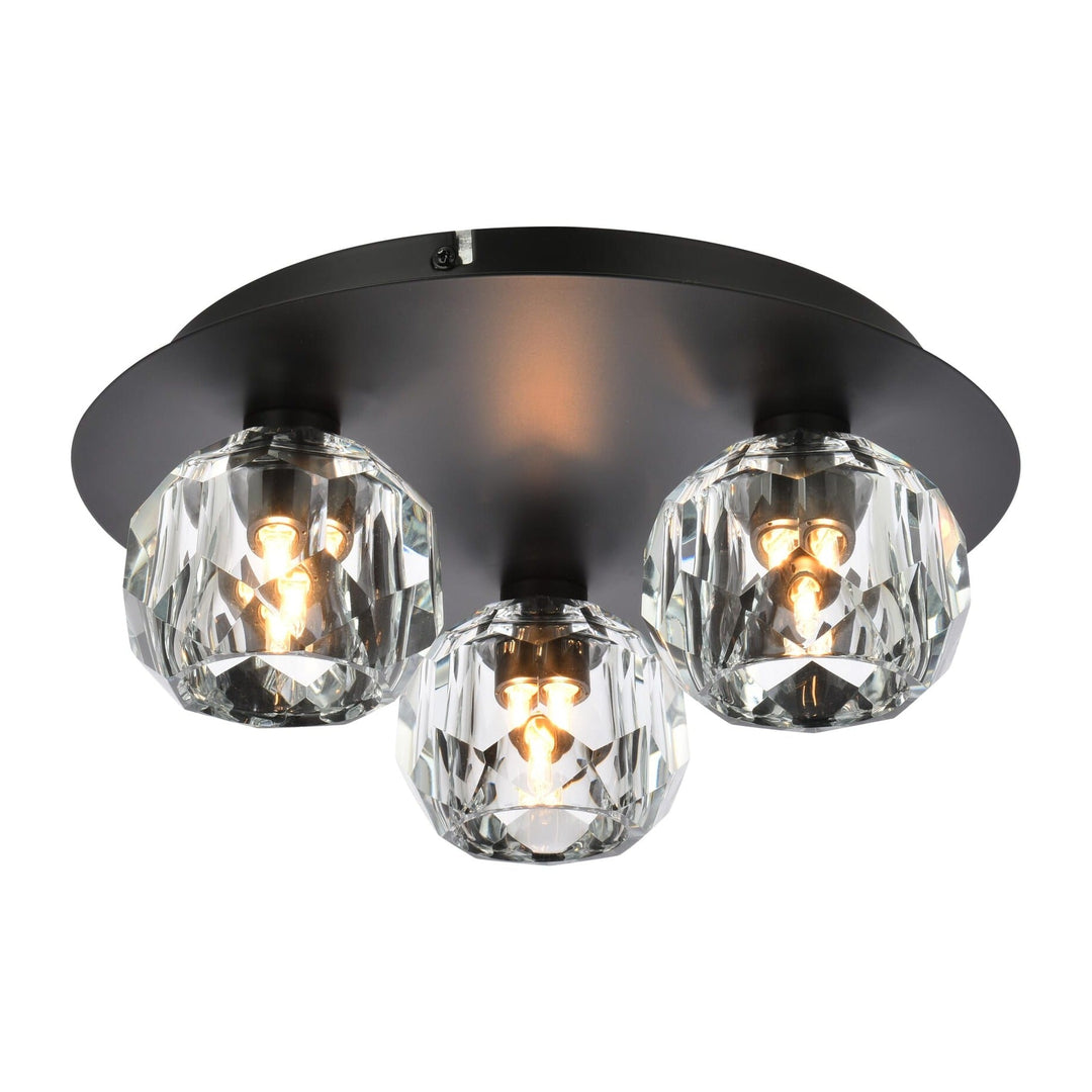 Graham Flush Mount in Black by Elegant