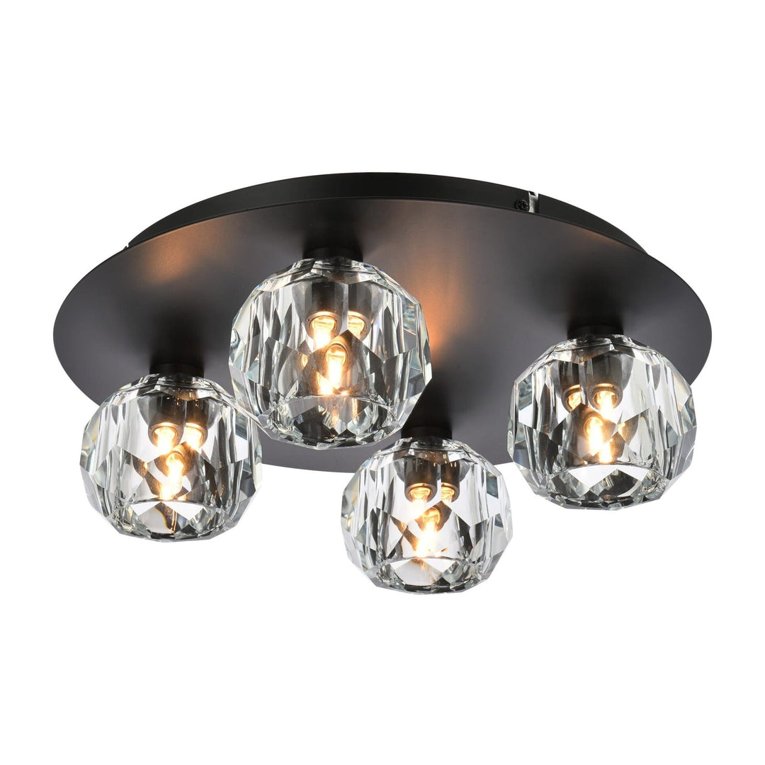 Graham Flush Mount in Black by Elegant