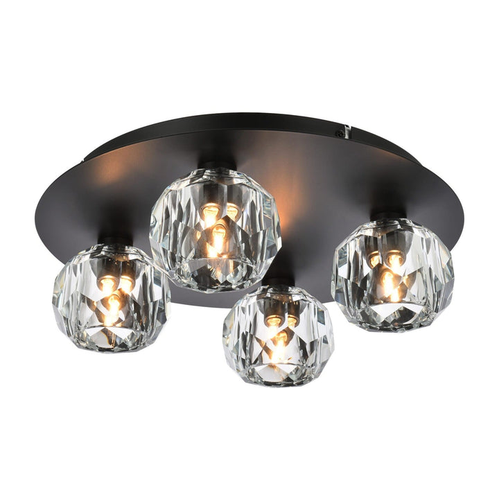 Graham Flush Mount in Black by Elegant