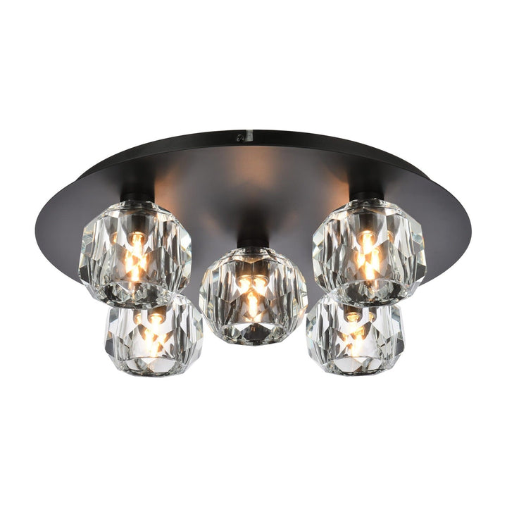 Graham Flush Mount in Black by Elegant