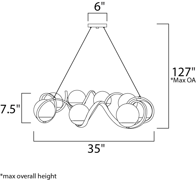 Curlicue - 8 Light Chandelier
