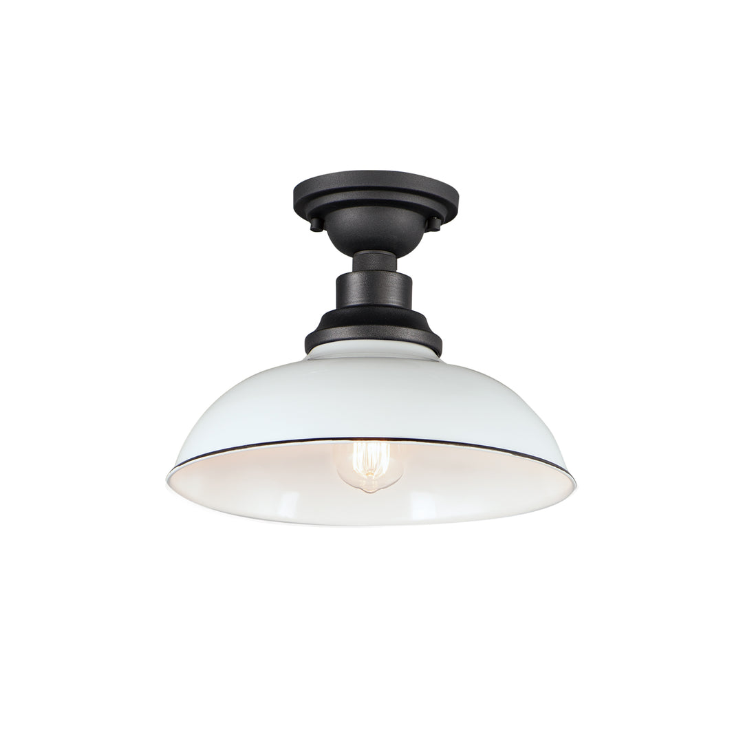 Granville 1-Light Flush Mount White / Black