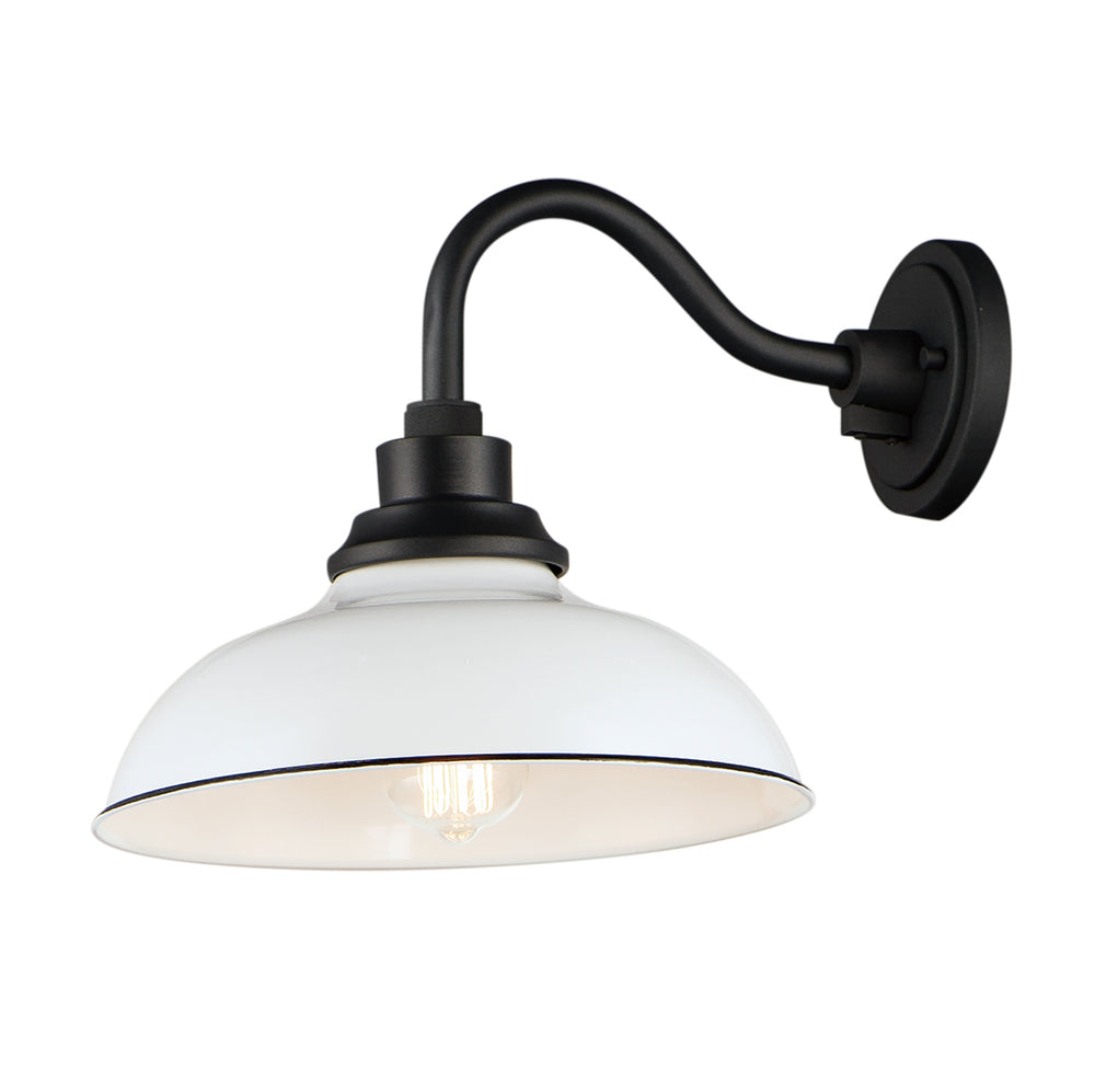 Granville 1-Light Outdoor Wall Sconce White / Black