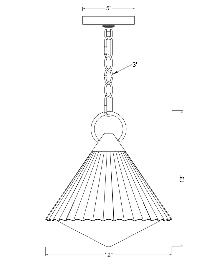 Odette 13" Pendant dimensions diagram