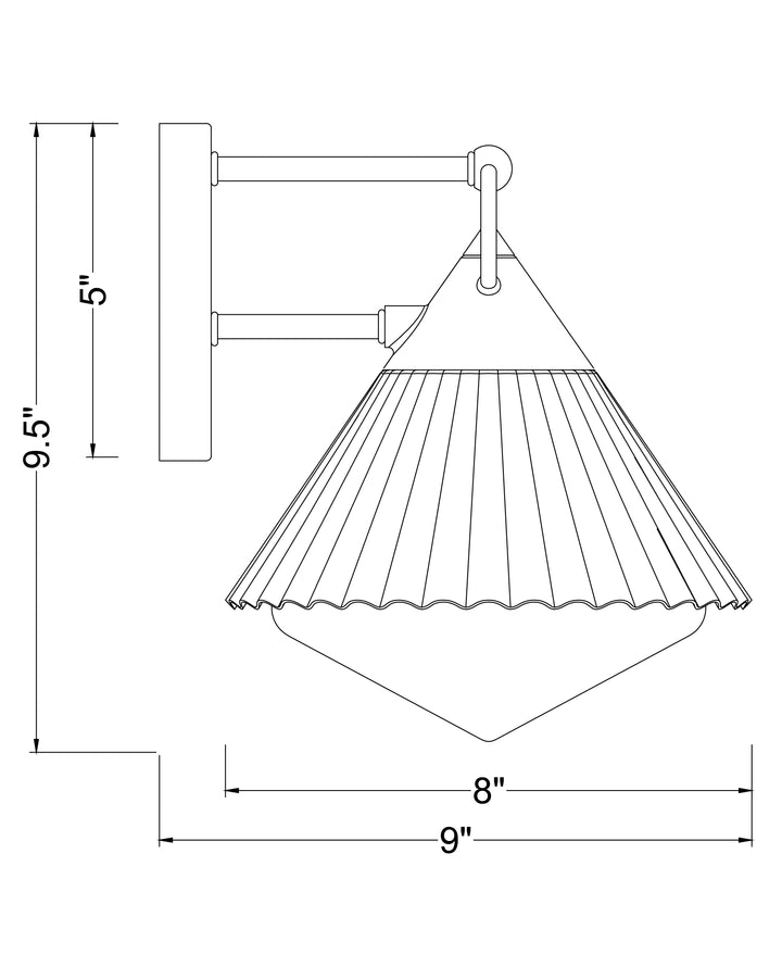 Odette Wall Sconce dimensions diagram