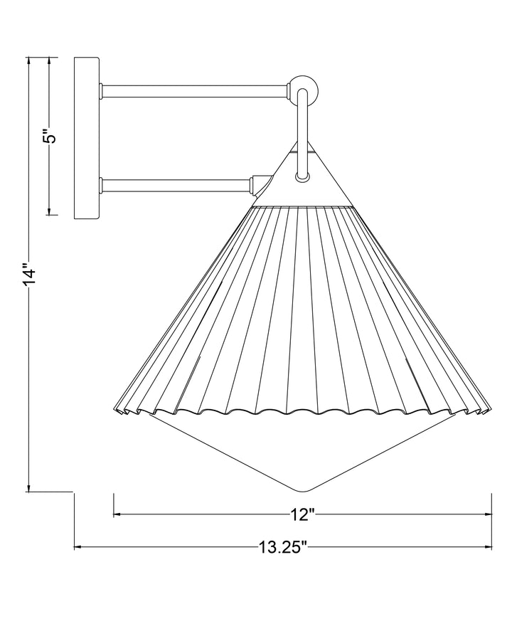 Odette Wall Sconce dimensions diagram