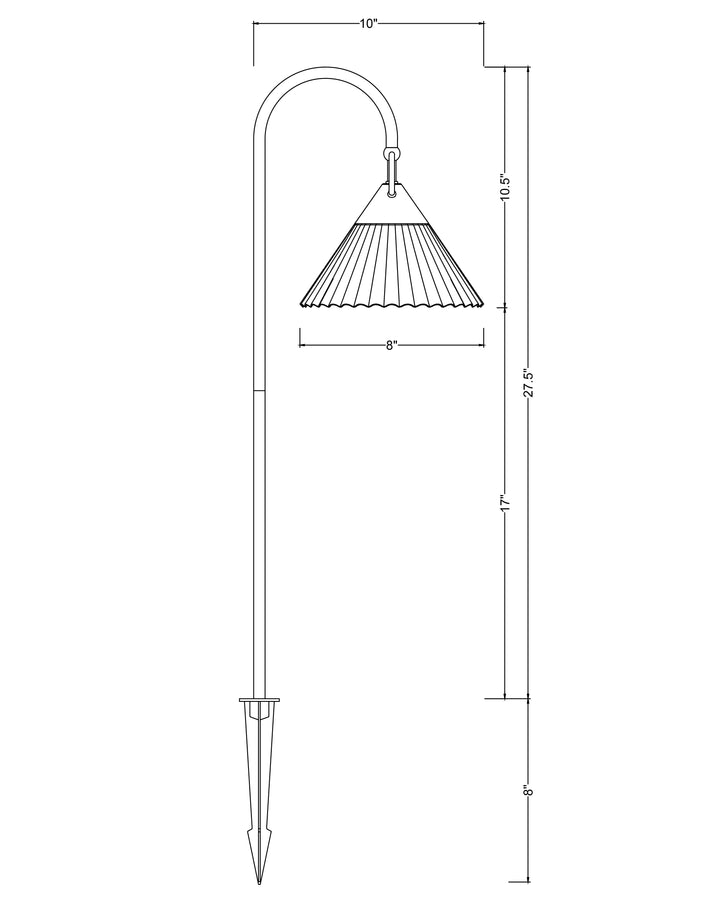 Odette LED Garden Light w/ MR11 Bulb dimensions diagram