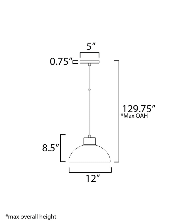 Rockport Pendant dimensions diagram