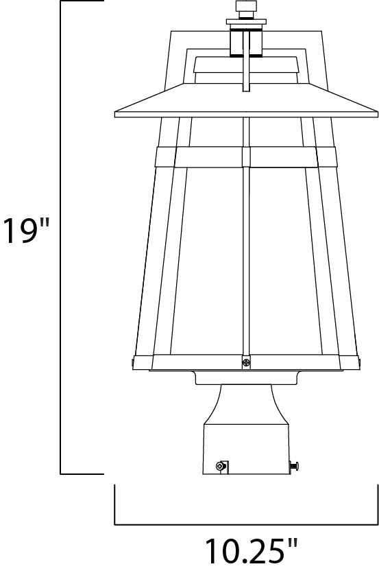 Calistoga 1-Light Outdoor Pole/Post Lantern dimensions diagram