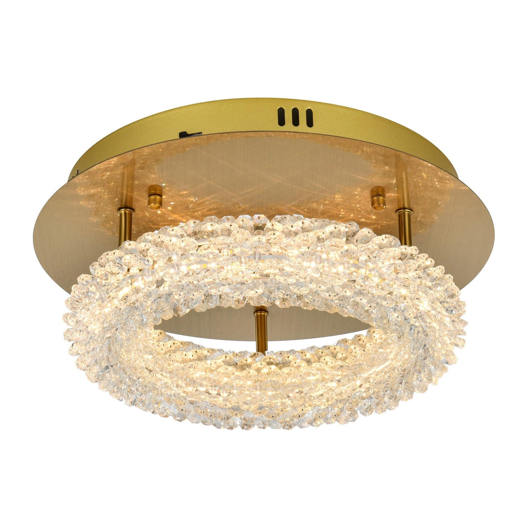 Bowen Flush Mount in Satin Gold by Elegant