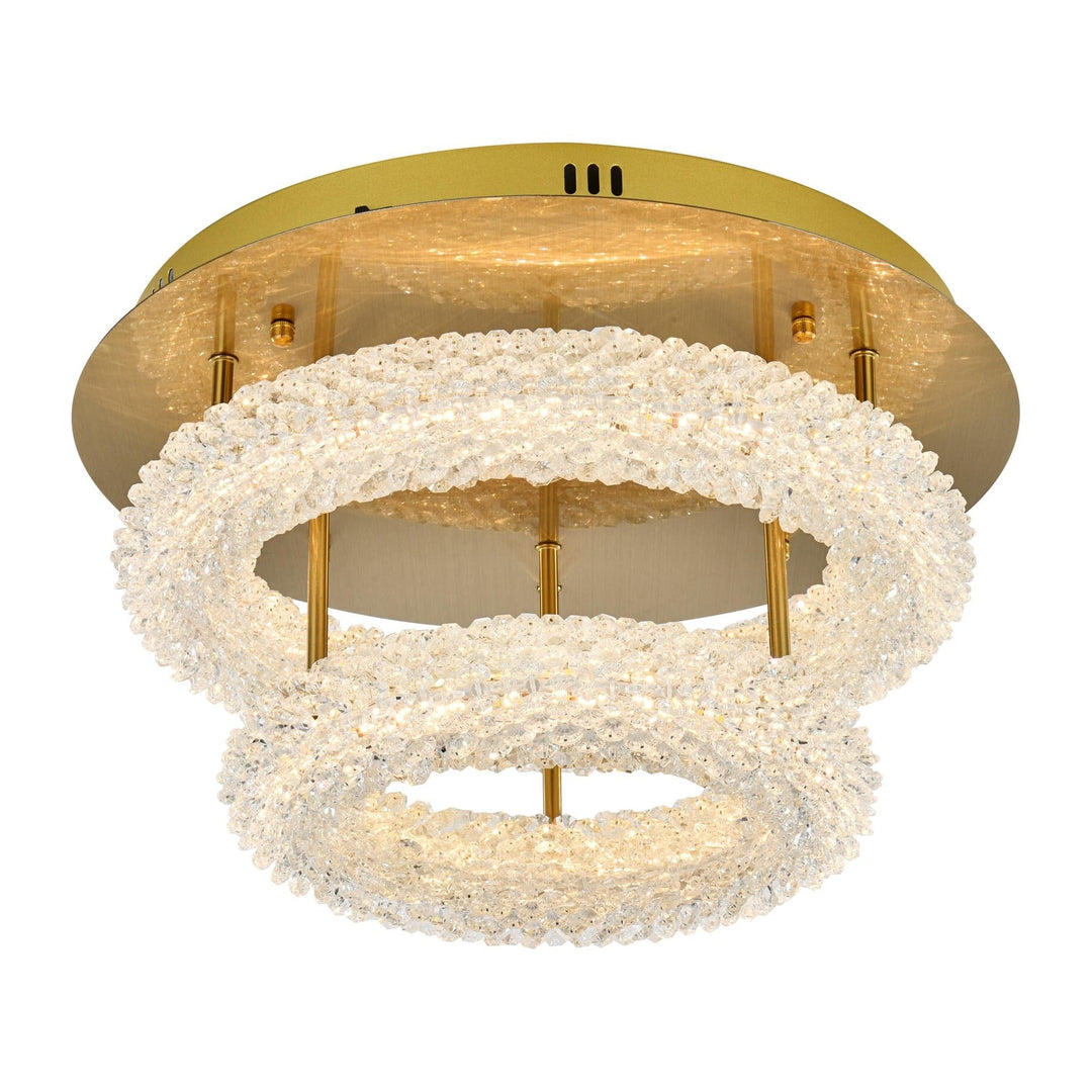 Bowen Flush Mount in Satin Gold by Elegant