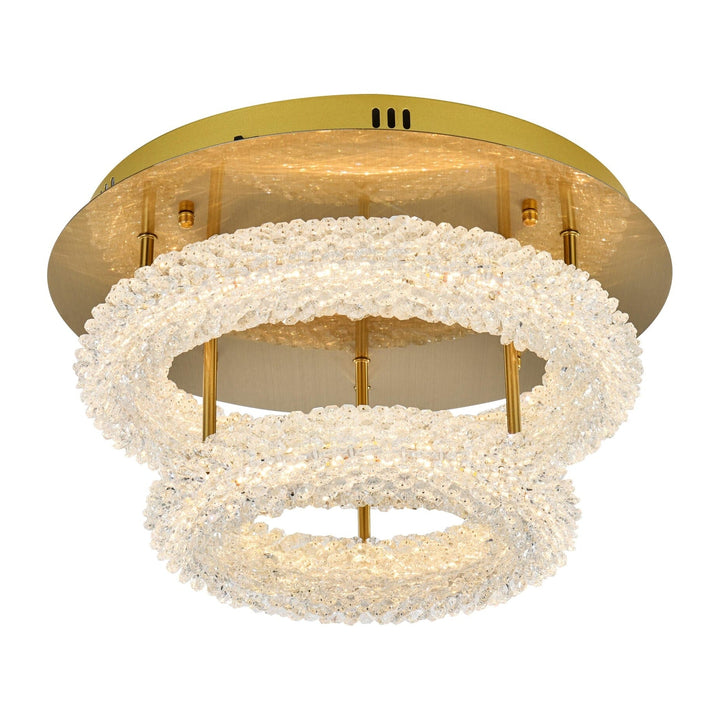 Bowen Flush Mount in Satin Gold by Elegant