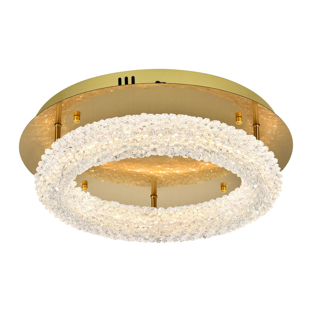 Bowen Flush Mount in Satin Gold by Elegant