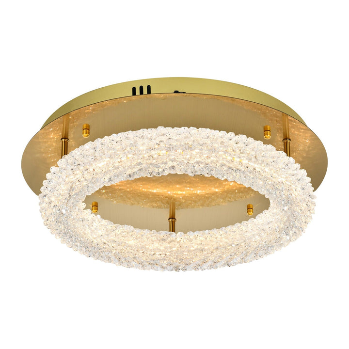 Bowen Flush Mount in Satin Gold by Elegant