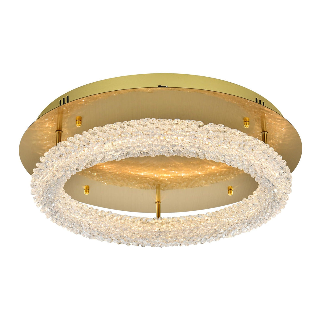 Bowen Flush Mount in Satin Gold by Elegant