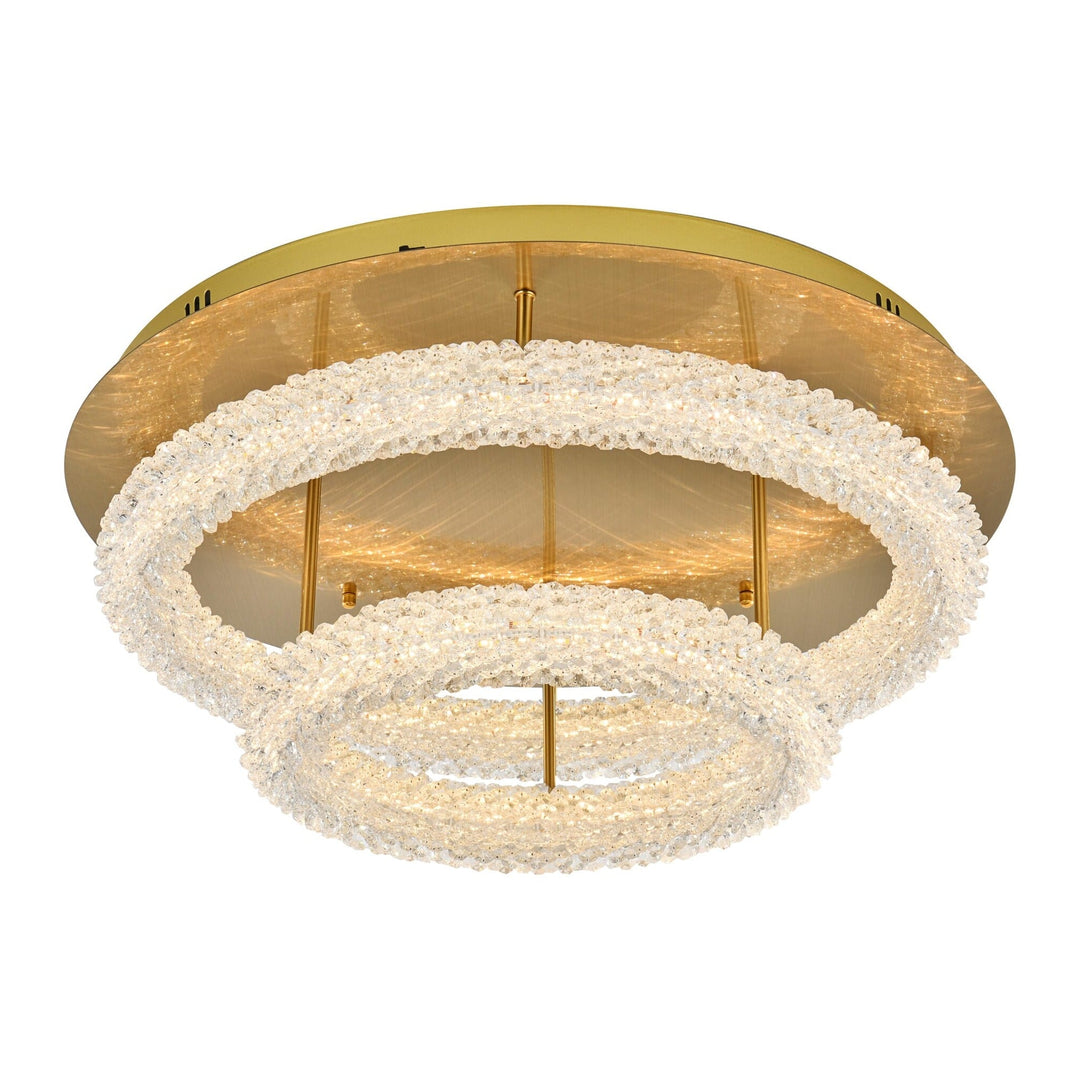 Bowen Flush Mount in Satin Gold by Elegant
