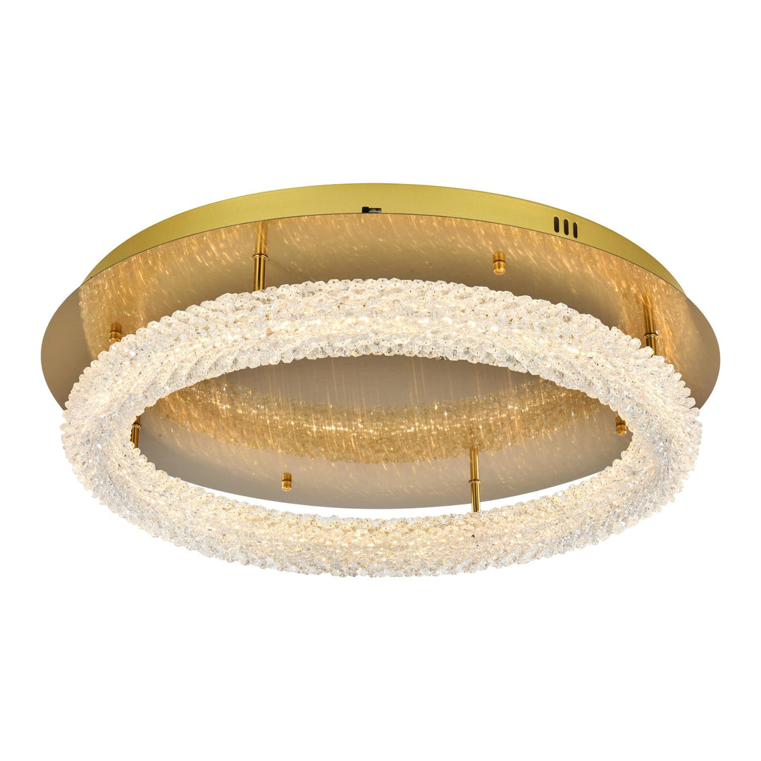 Bowen Flush Mount in Satin Gold by Elegant