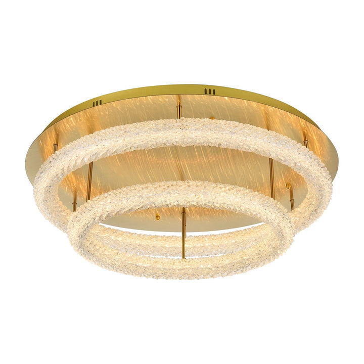 Bowen Flush Mount in Satin Gold by Elegant