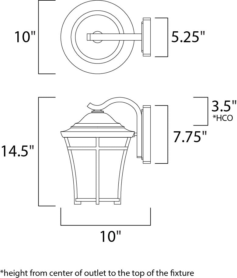 Balboa DC 1-Light Medium Outdoor Wall dimensions diagram