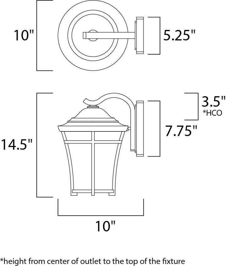 Balboa DC 1-Light Medium Outdoor Wall dimensions diagram