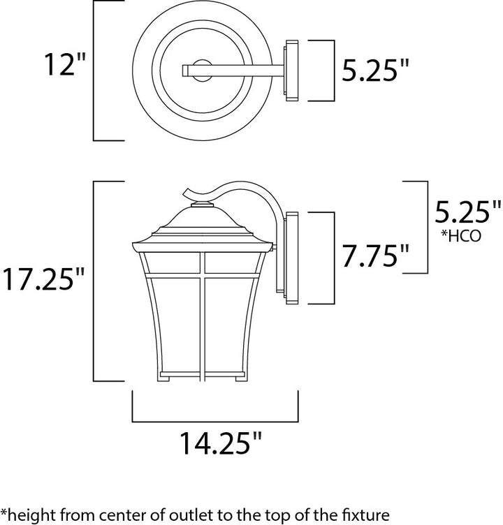 Balboa DC 1-Light Large Outdoor Wall dimensions diagram