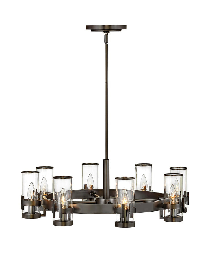 Reeve Medium Single Tier Chandelier in Black Oxide by Hinkley