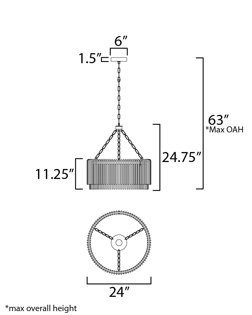 Jolie LED Pendant dimensions diagram