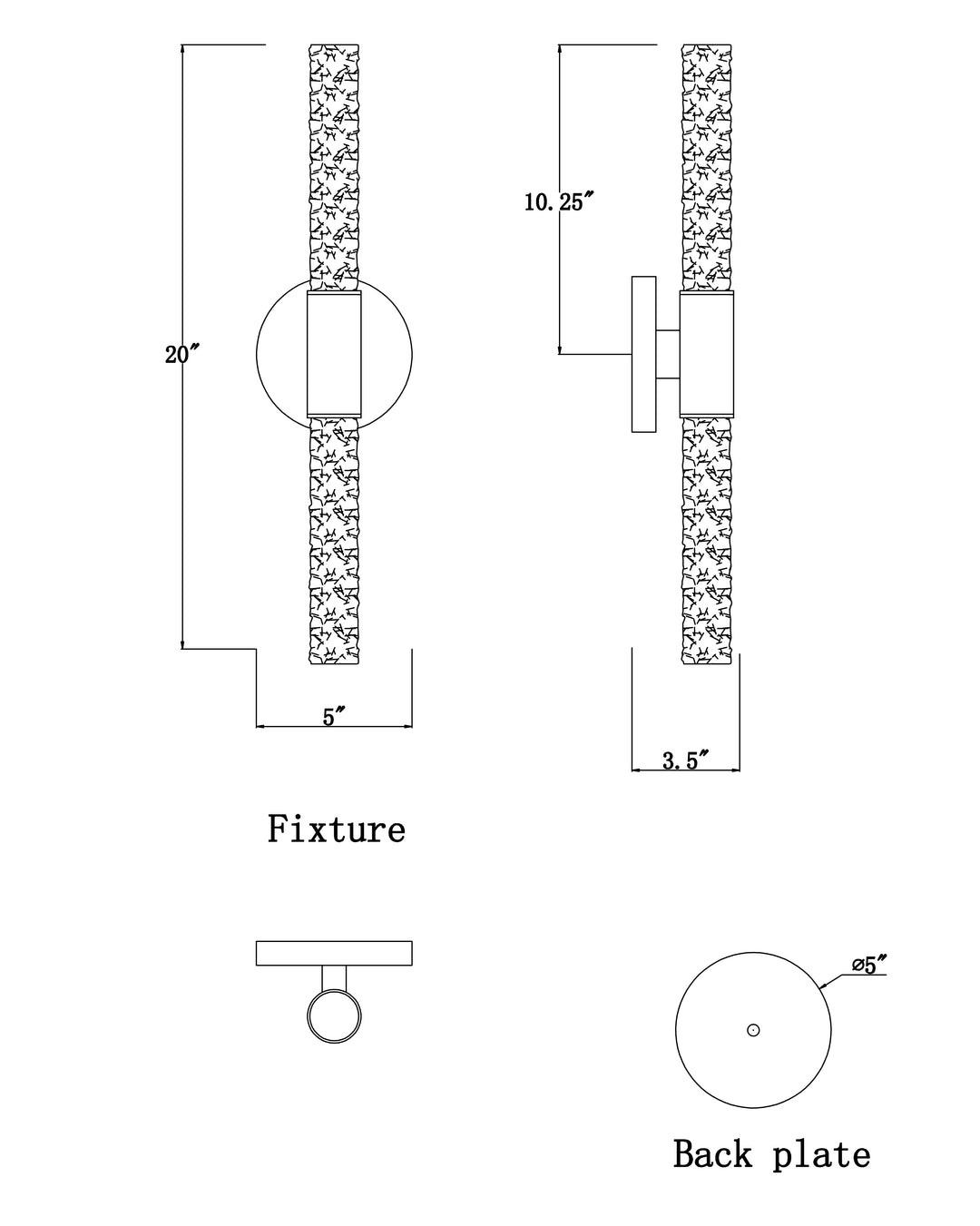 Duchess Wall Sconce dimensions diagram