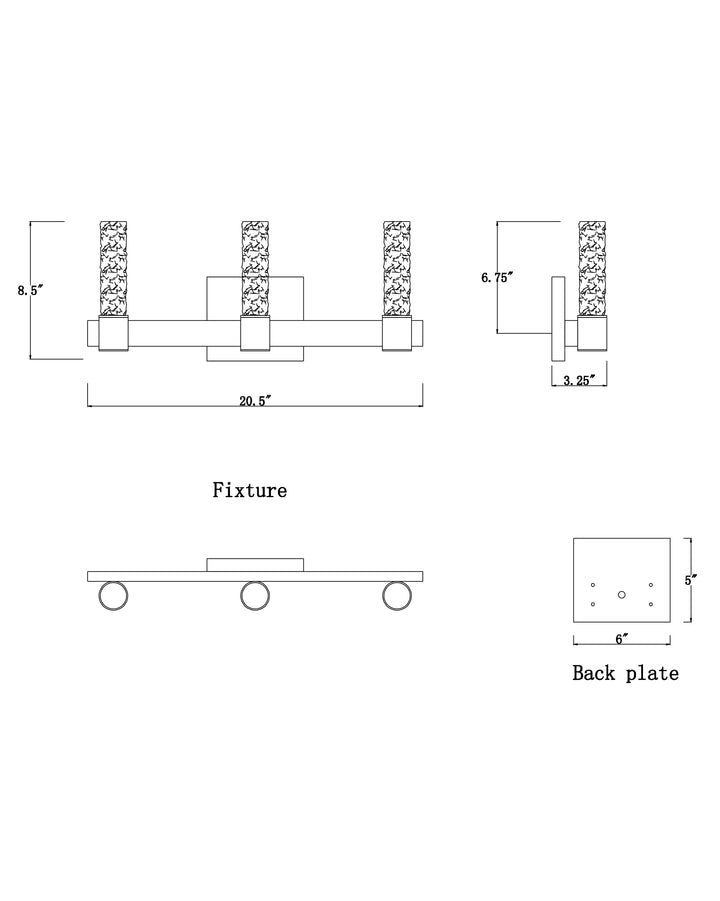 Duchess Wall Sconce dimensions diagram