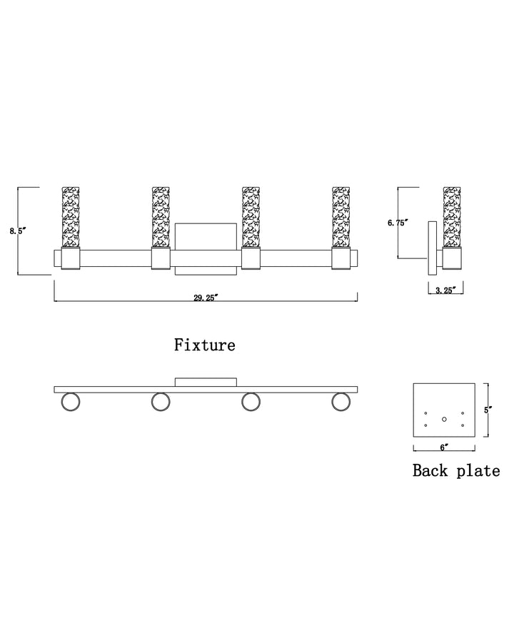 Duchess Wall Sconce dimensions diagram
