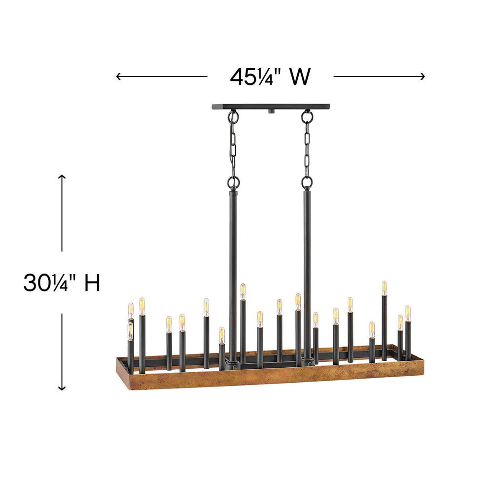 Wells Large Eighteen Light Linear Chandelier