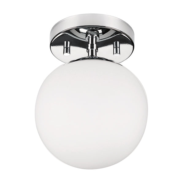 Eclipse Flush Mount in Polished Chrome with Opal Glass by Russell