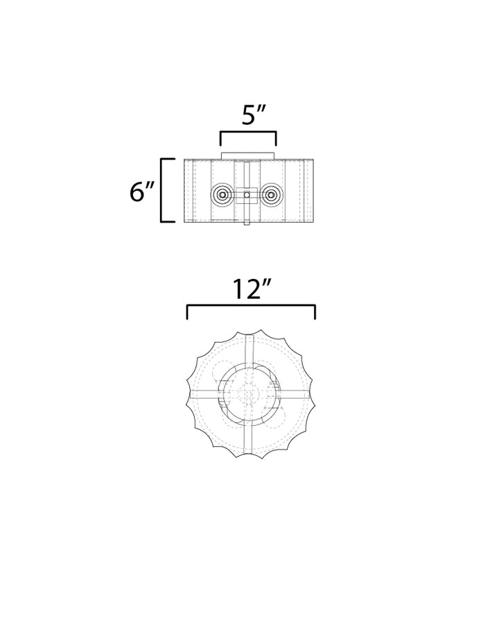 Allegra Flush Mount dimensions diagram
