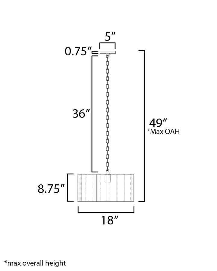 Allegra Large 1-Light Pendant dimensions diagram