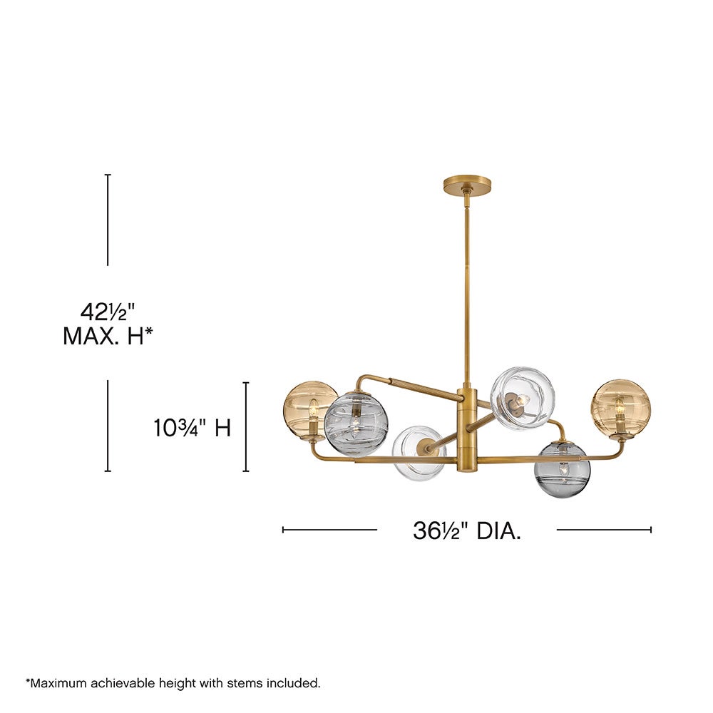 Oberon Large Adjustable Single Tier Chandelier