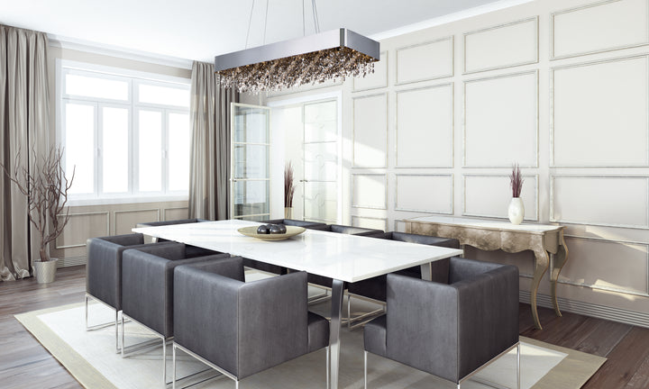 Mystic 22-Light LED Pendant Polished Chrome room setting