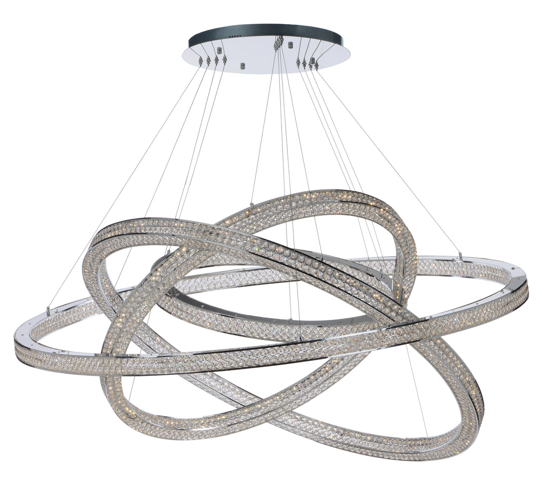 Eternity 4 Tier 60" LED Chandelier Polished Chrome