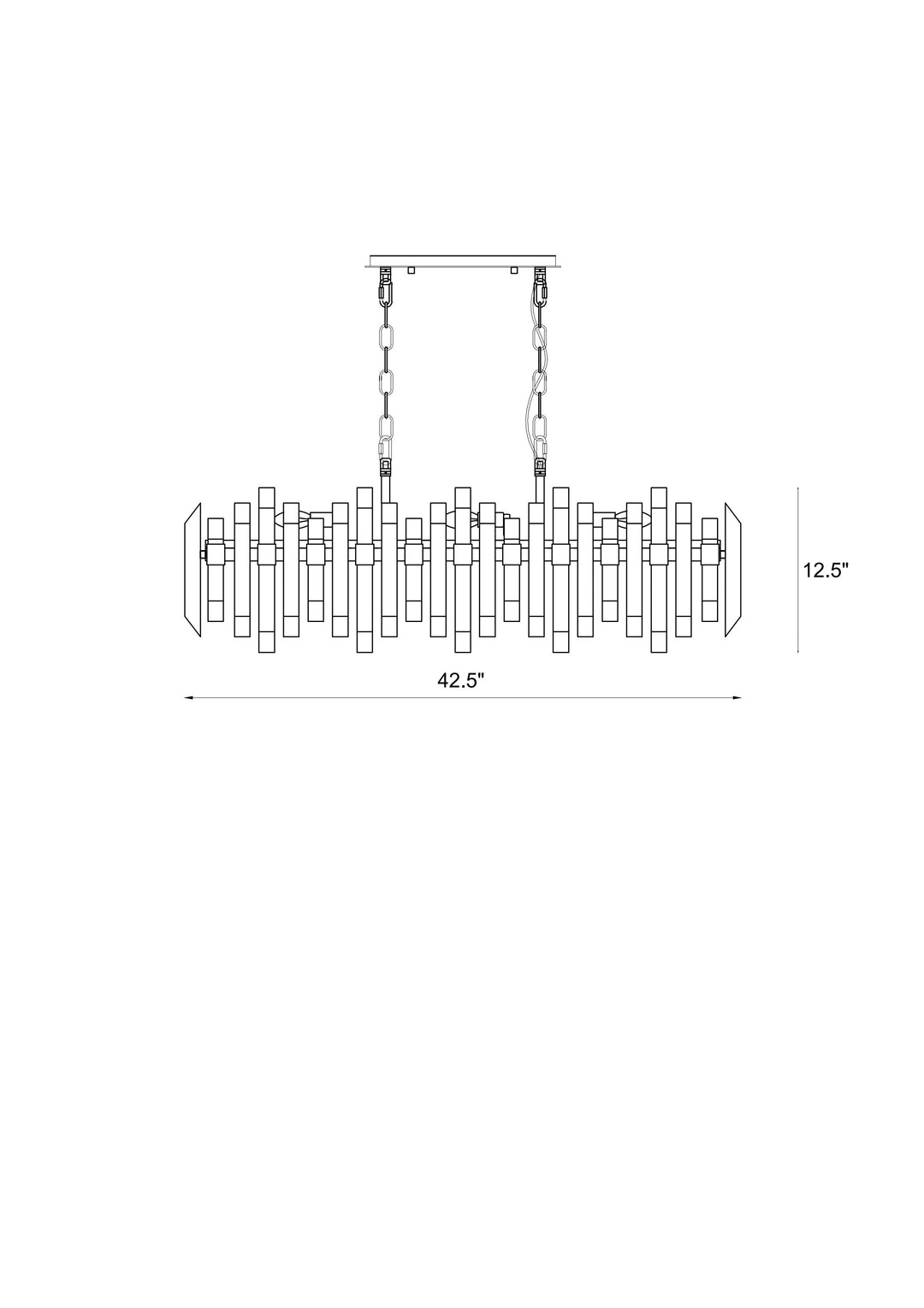 Bova - 11 Light Linear Chandelier
