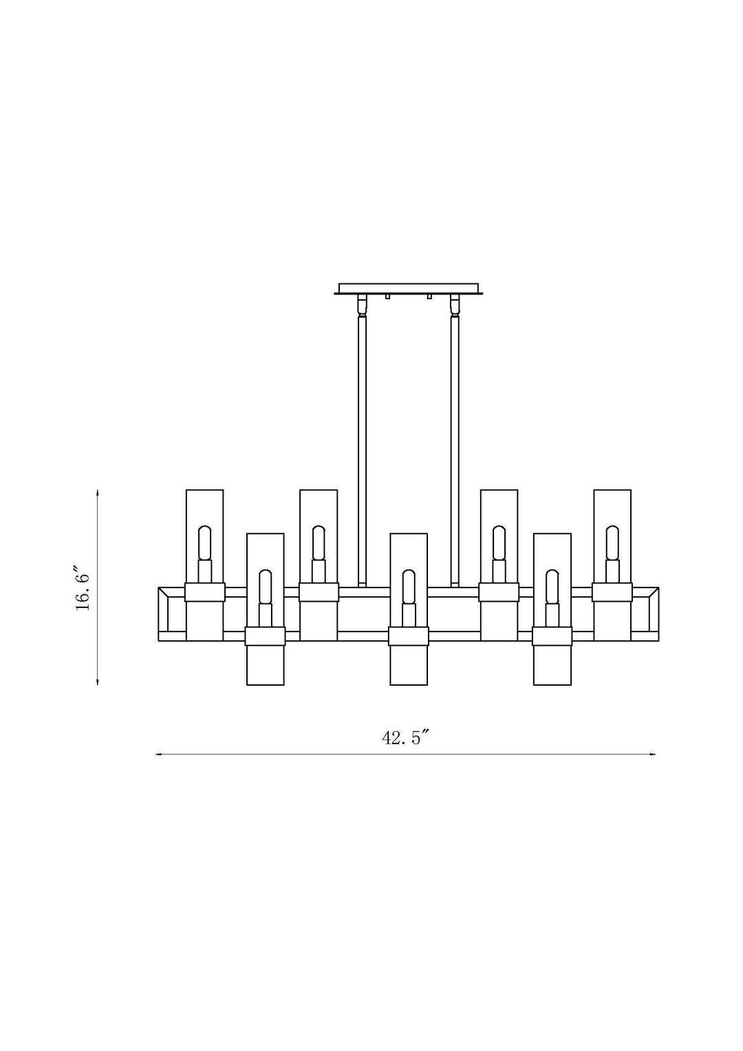 Datus - 10 Light Linear Chandelier