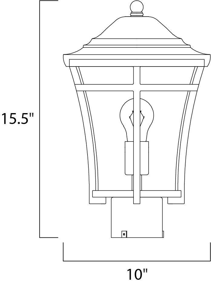 Balboa VX 1-Light Outdoor Pole/Post Lantern dimensions diagram