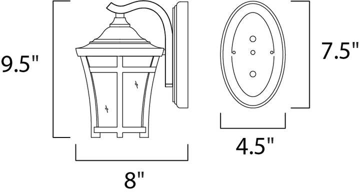 Balboa VX 1-Light Outdoor Wall Lantern dimensions diagram